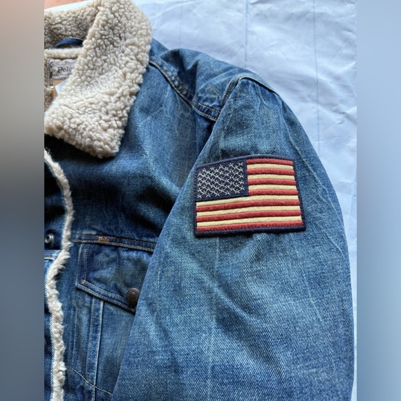 Polo Ralph Lauren Men’s Big And Tall 3XB Sherpa Lined Denim Jacket USA Patch - Picture 15 of 15